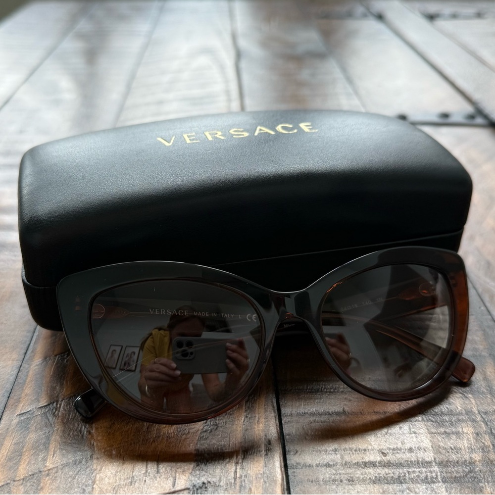 Versace Black and Brown Sunglasses